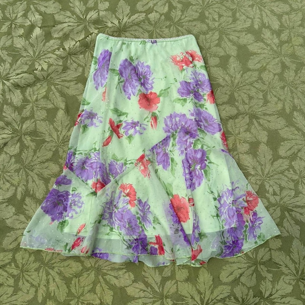 Floral Green Skirt